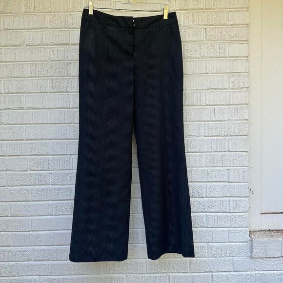 Ann Taylor Loft Y2K Black Pinstripe Pants - Picture 1 of 3